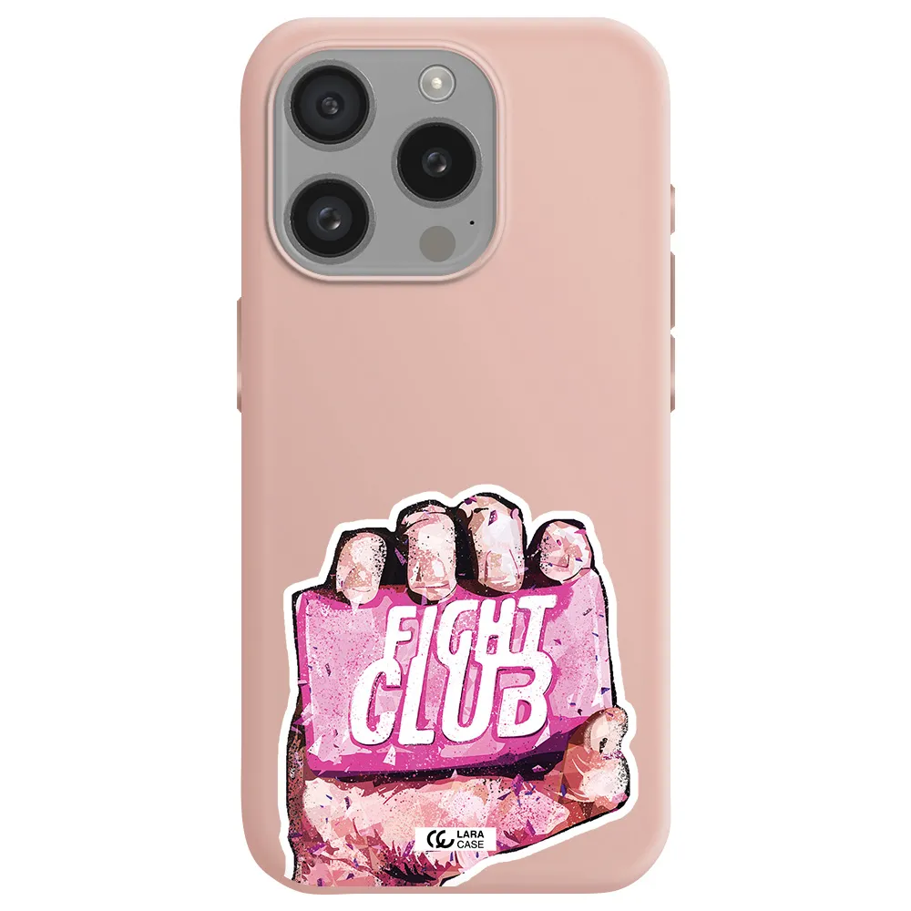 A Hand Holding A Pink Bag Apple Iphone 15 Pro Silicone Pastel Pink Case