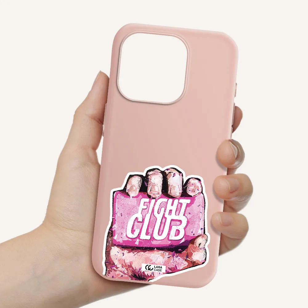 A Hand Holding A Pink Bag Apple Iphone 15 Pro Silicone Pastel Pink Case