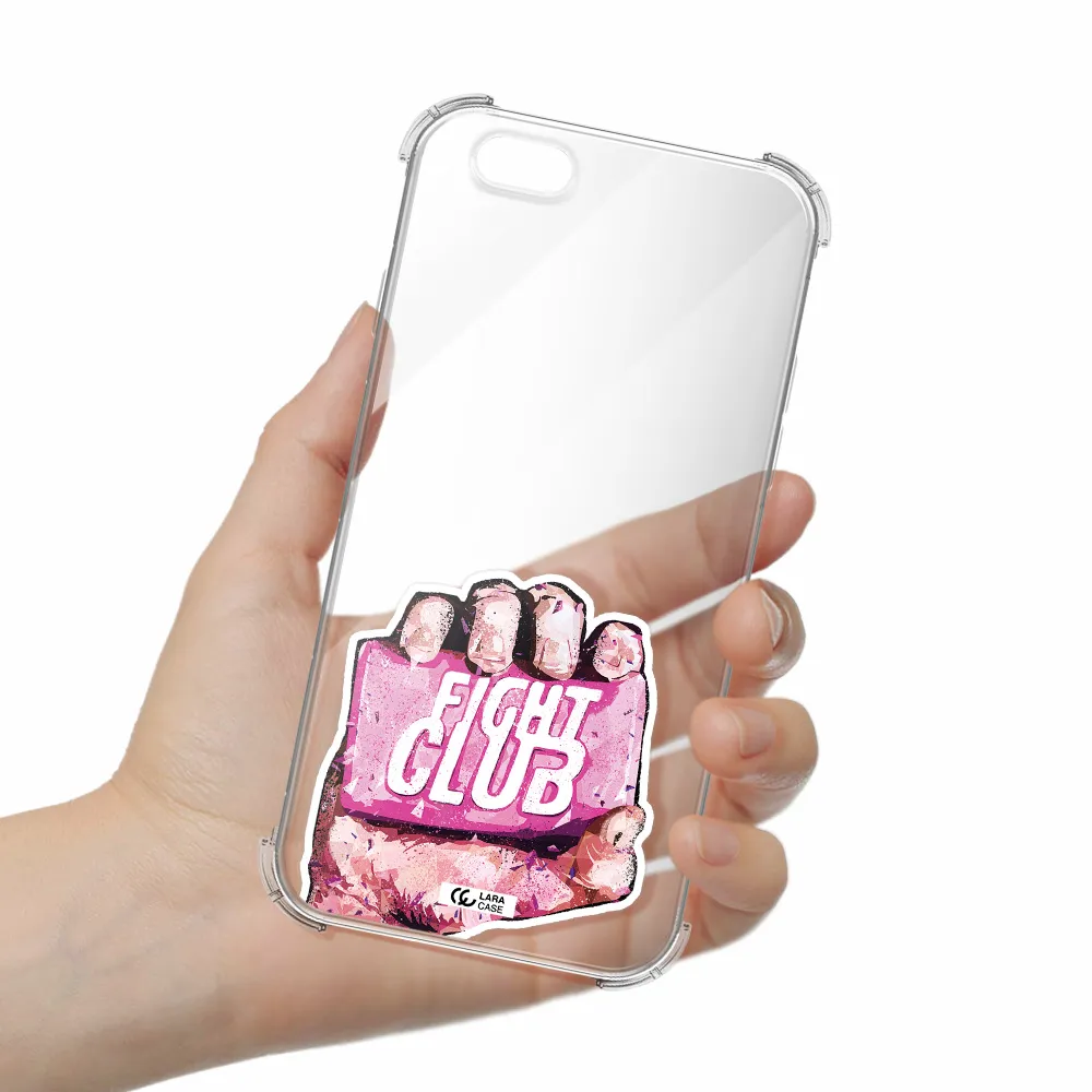 a hand holding a pink bag Apple iPhone 6 Clear PC Case