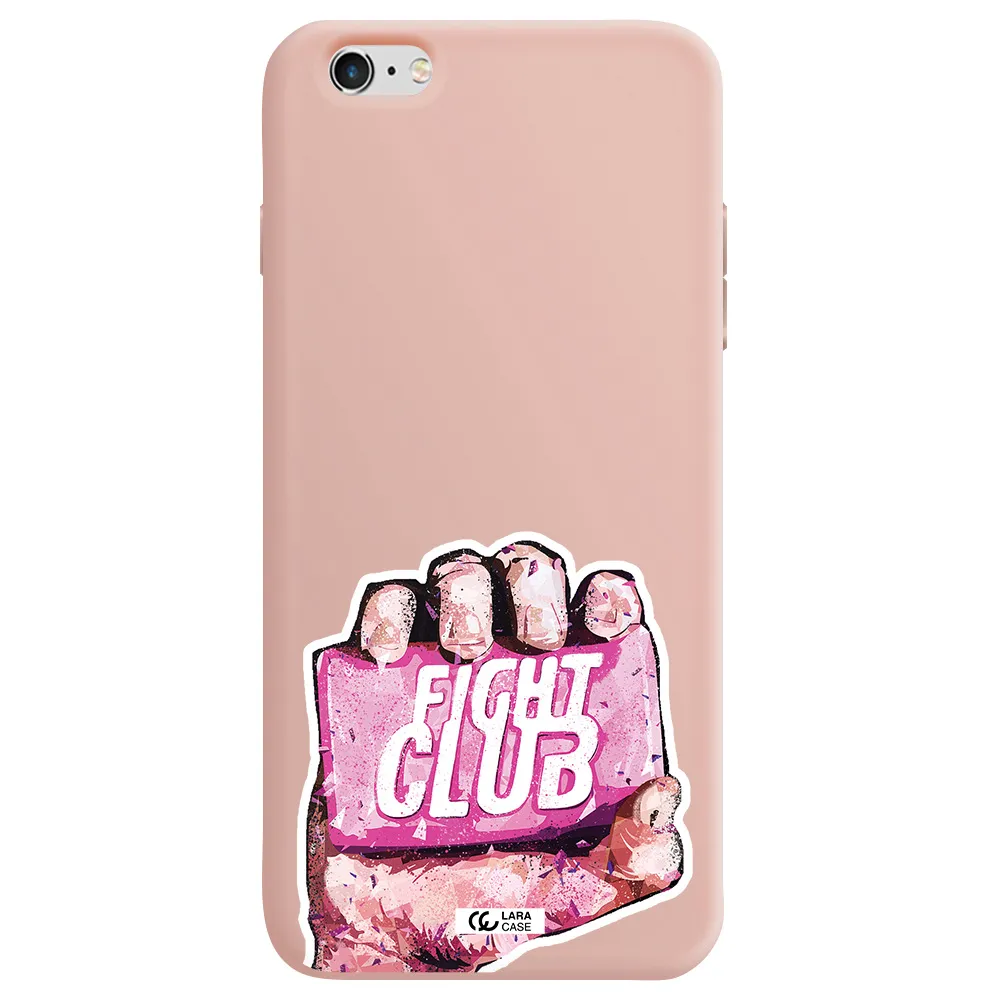 a hand holding a pink bag Apple iPhone 6 plus Silicone pastel pink Case