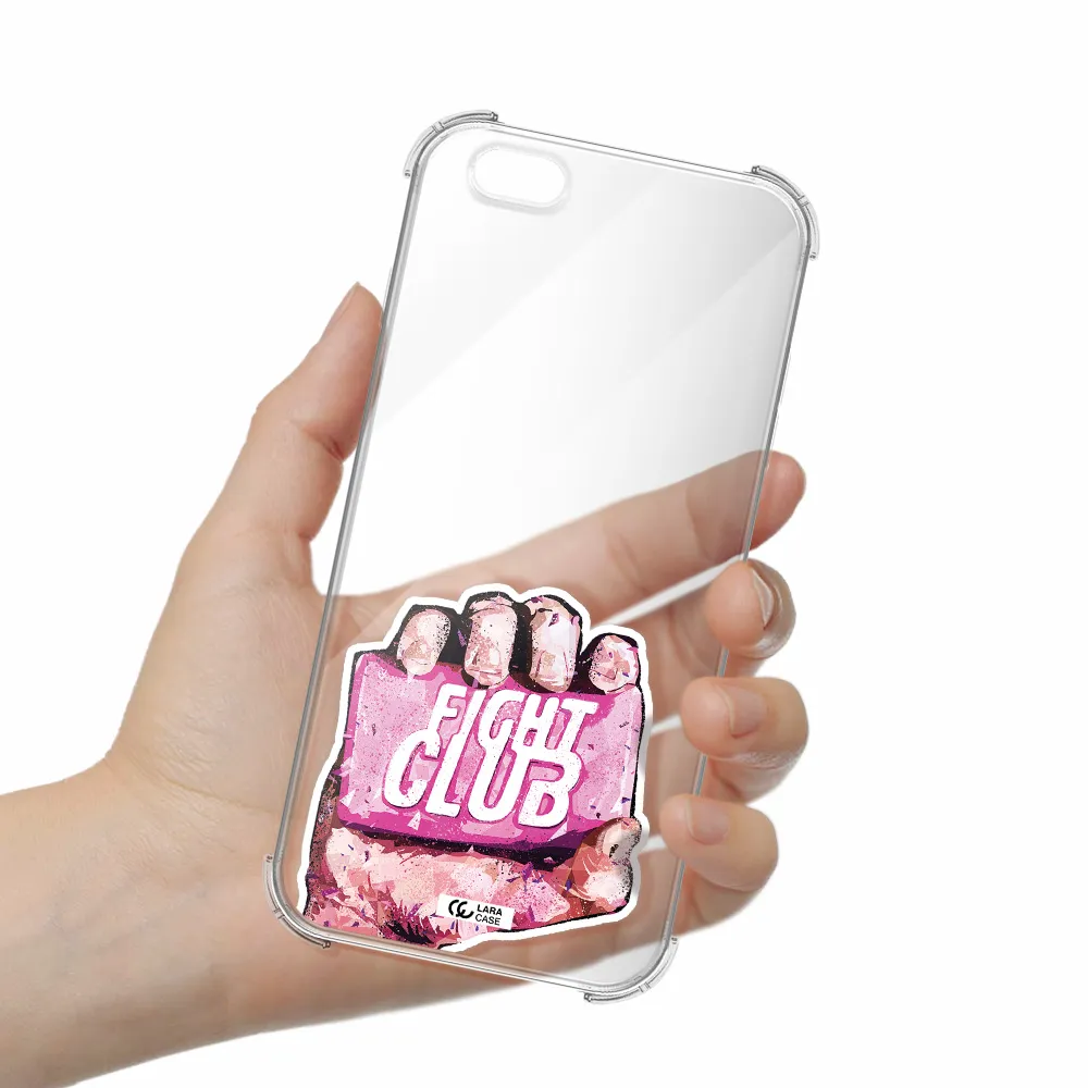 a hand holding a pink bag Apple iPhone 6 s plus Clear PC Case