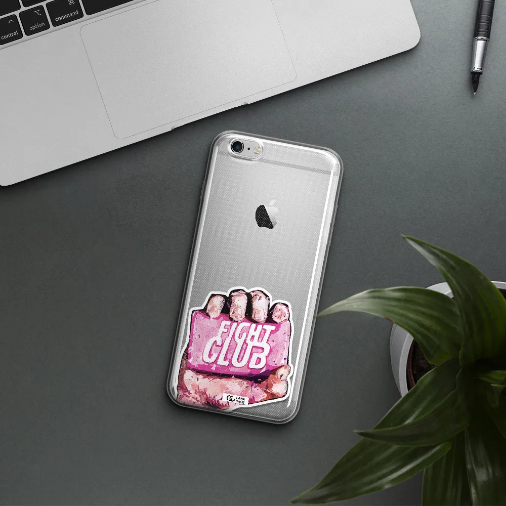 a hand holding a pink bag Apple iPhone 6 s plus Clear TPU Case