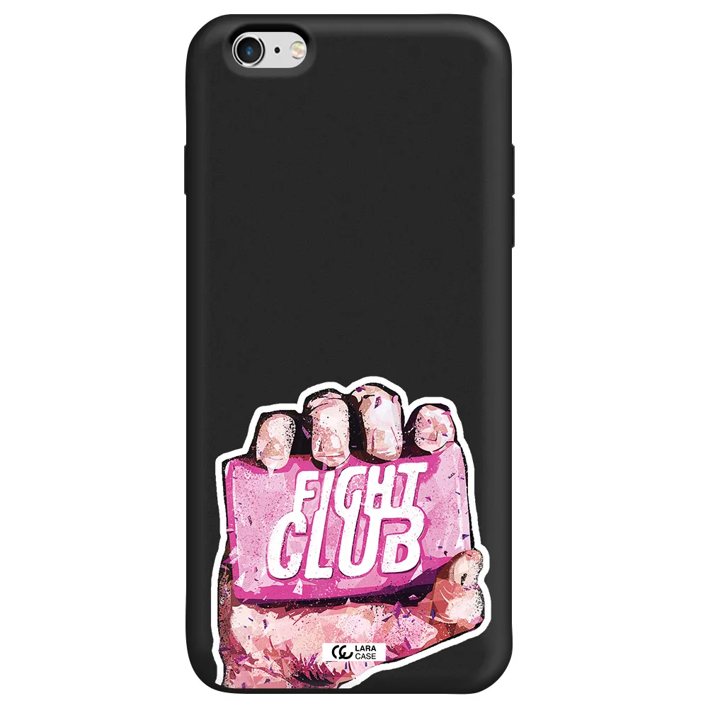 a hand holding a pink bag Apple iPhone 6 s plus Silicone black Case