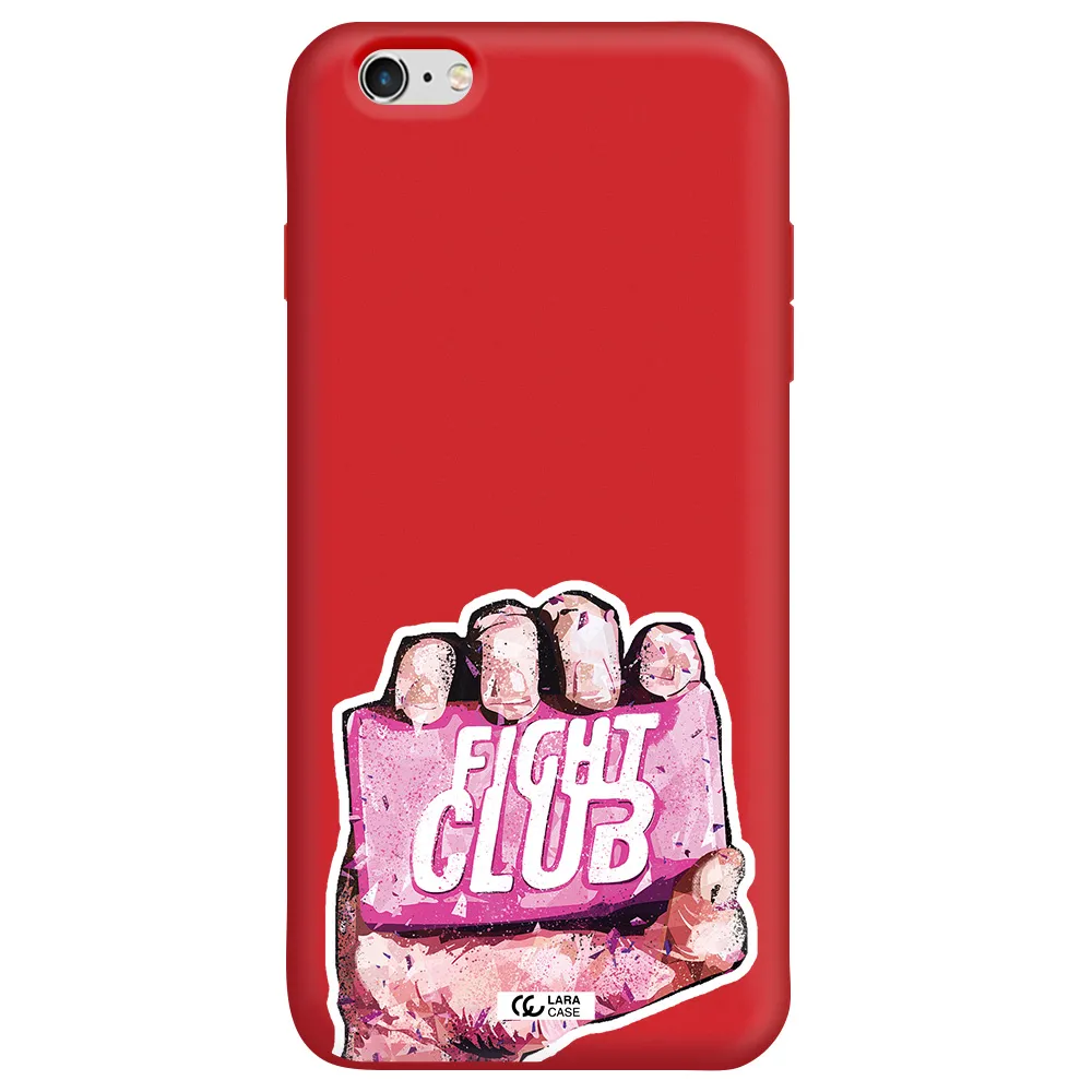 a hand holding a pink bag Apple iPhone 6 s plus Silicone Imperial Red Case