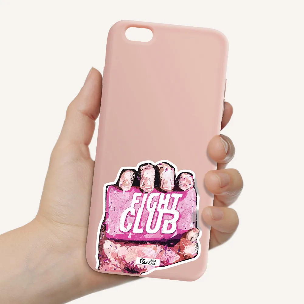 a hand holding a pink bag Apple iPhone 6 s plus Silicone pastel pink Case