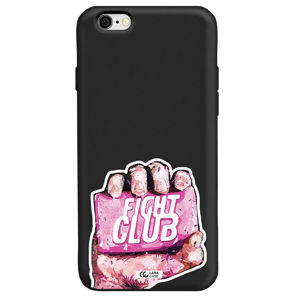 a hand holding a pink bag Apple iPhone 6 Silicone black Case