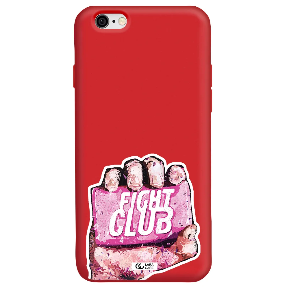 a hand holding a pink bag Apple iPhone 6 Silicone Imperial Red Case