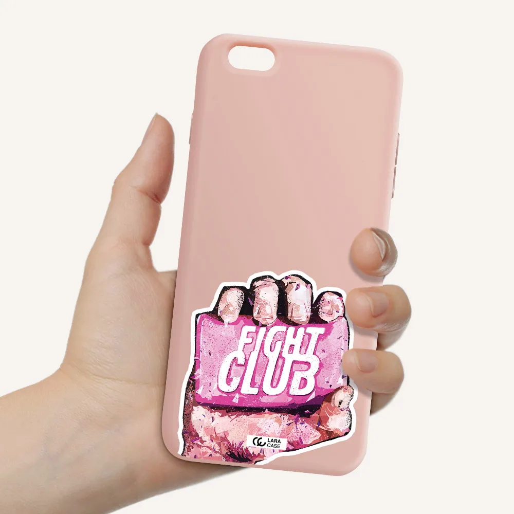 a hand holding a pink bag Apple iPhone 6S Silicone pastel pink Case