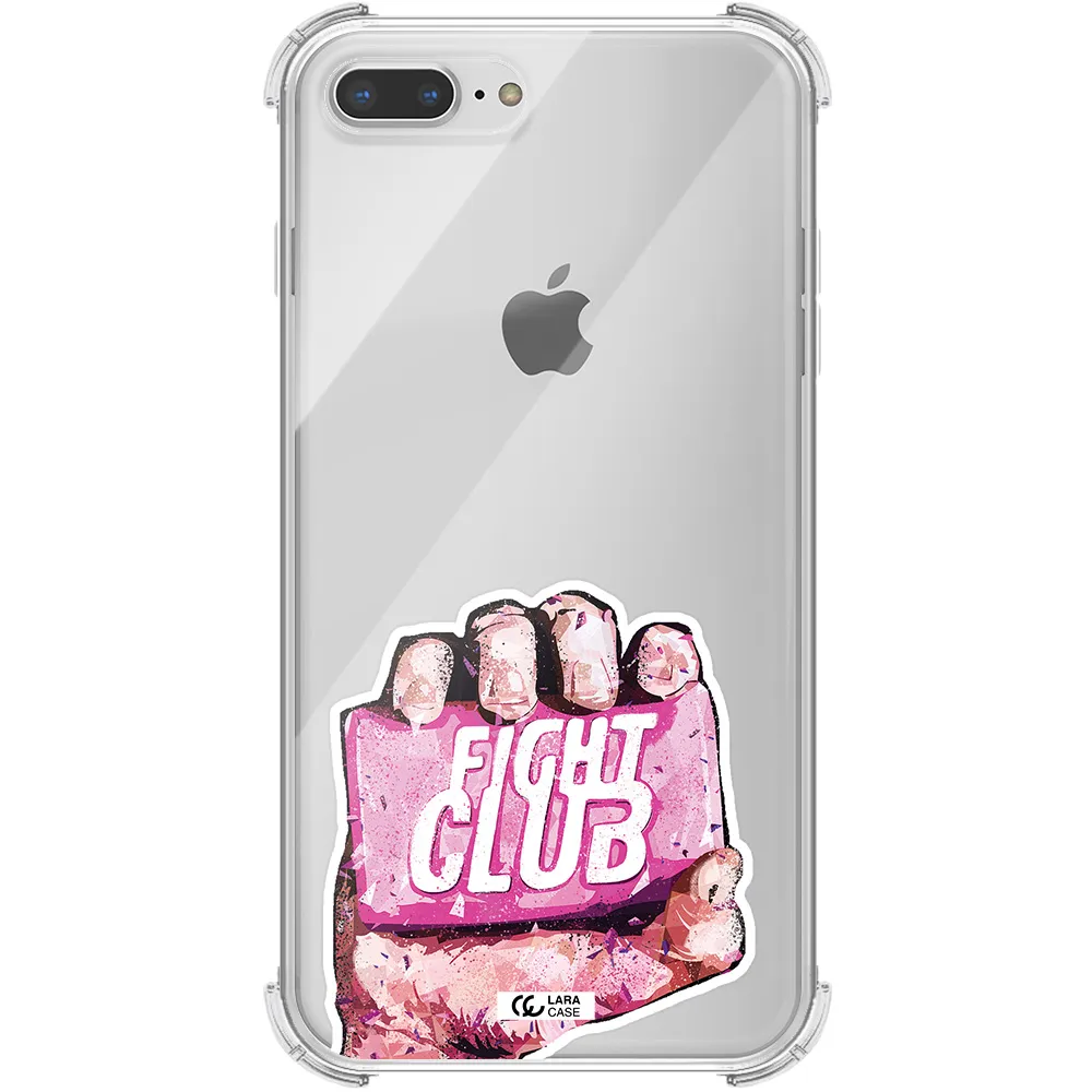 a hand holding a pink bag Apple iPhone 7 plus Clear PC Case