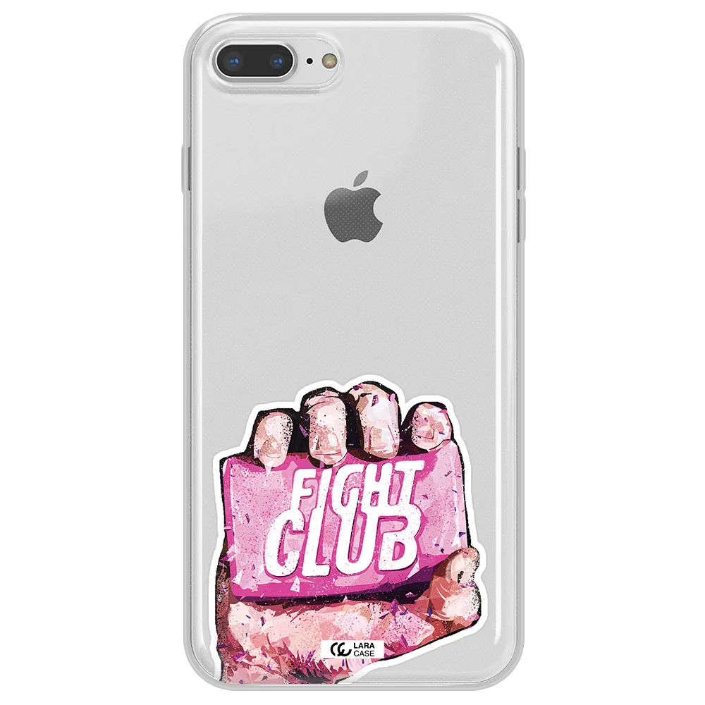a hand holding a pink bag Apple iPhone 7 plus Clear TPU Case