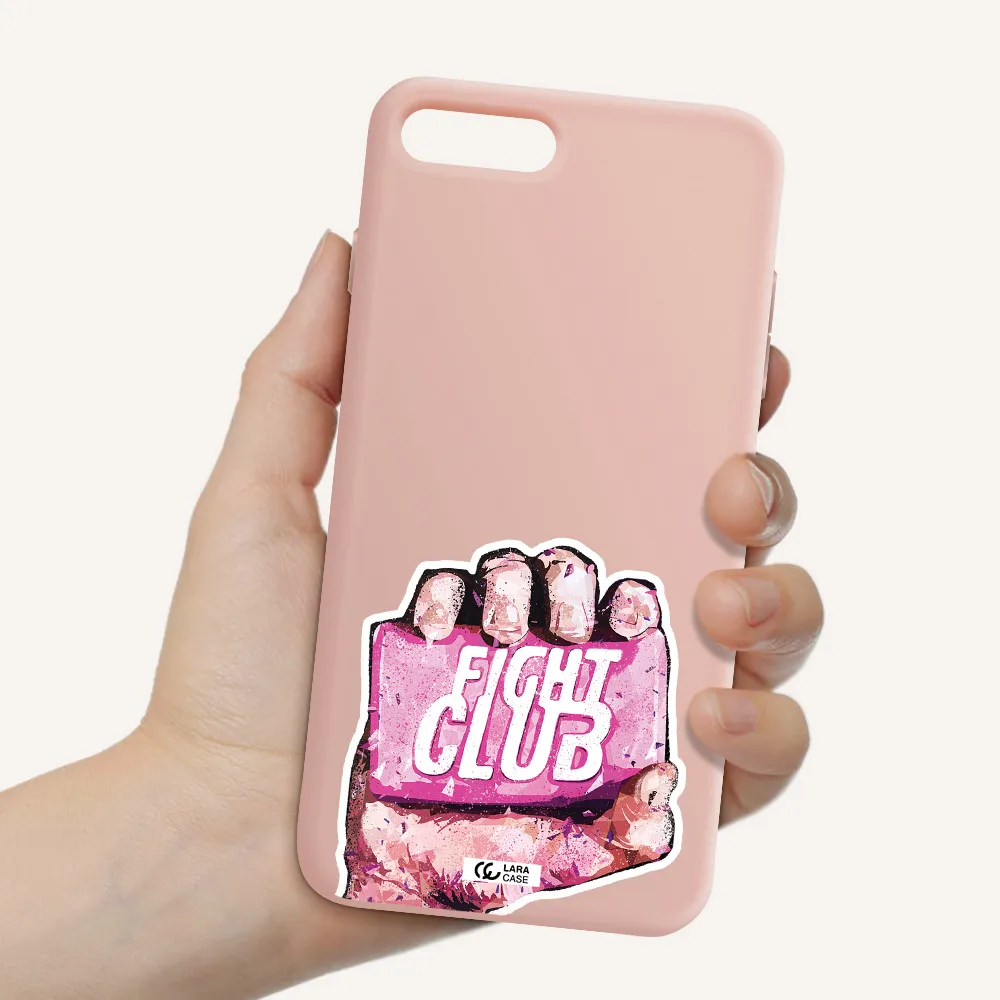 a hand holding a pink bag Apple iPhone 7 plus Silicone pastel pink Case