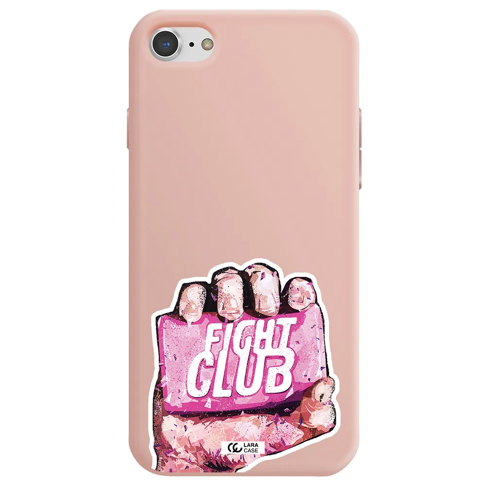 a hand holding a pink bag Apple iPhone 7 Silicone pastel pink Case