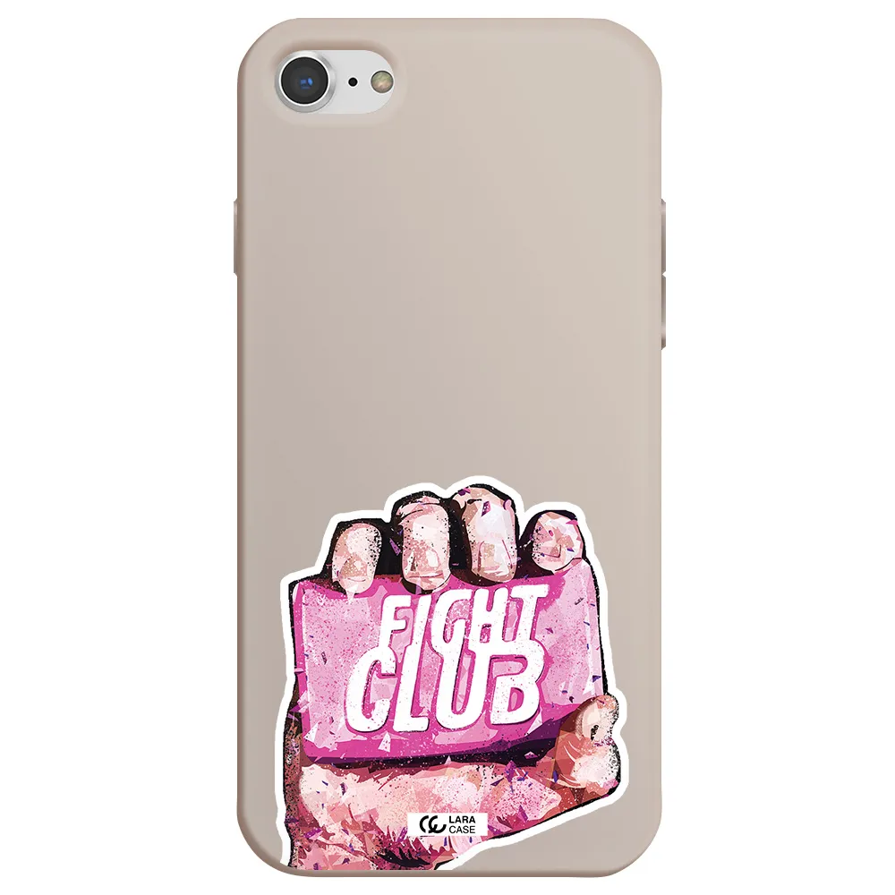 a hand holding a pink bag Apple iPhone 8 Silicone Stone Case