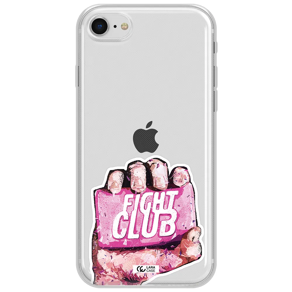 A Hand Holding A Pink Bag Apple Iphone Se 2020 Clear Tpu Case