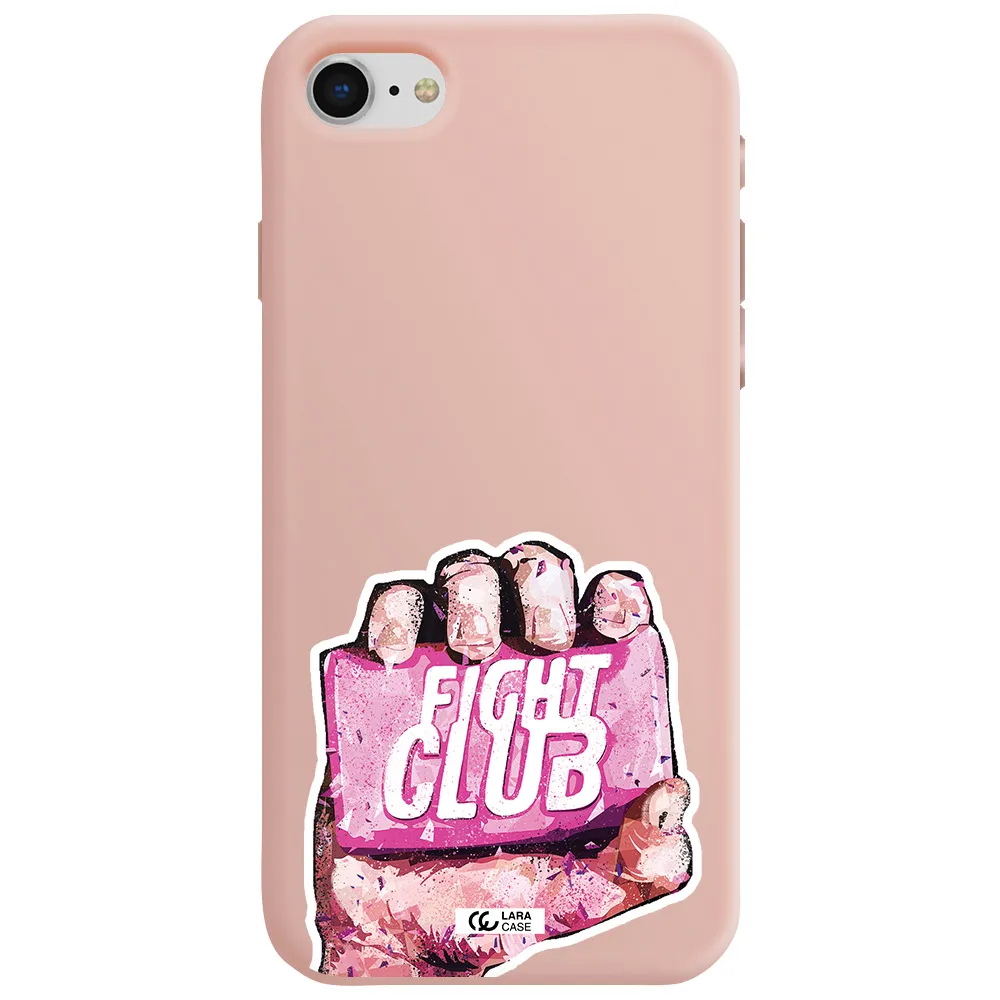 a hand holding a pink bag Apple iPhone se 2020 Silicone pastel pink Case