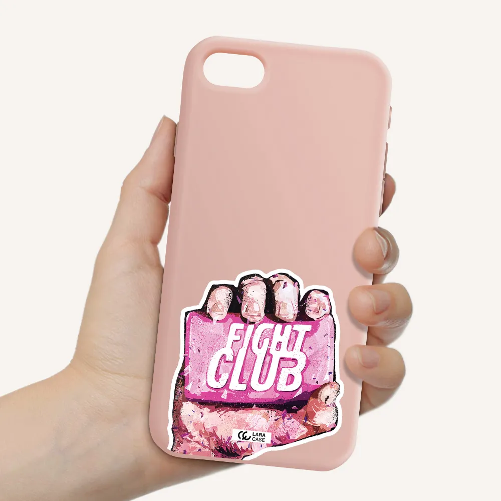 a hand holding a pink bag Apple iPhone se 2020 Silicone pastel pink Case