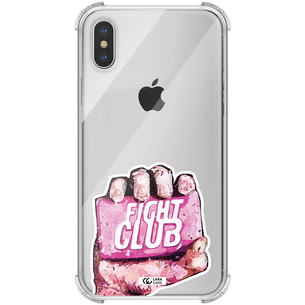 a hand holding a pink bag Apple iPhone X Clear PC Case