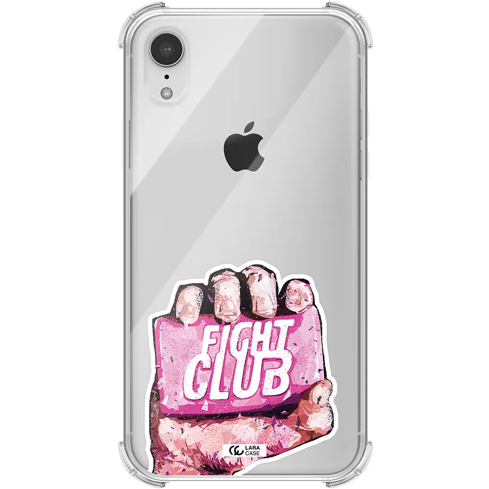 a hand holding a pink bag Apple iPhone XR Clear PC Case
