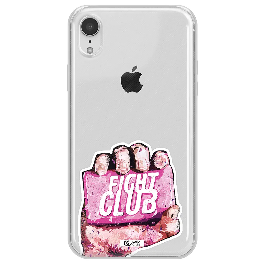a hand holding a pink bag Apple iPhone XR Clear TPU Case