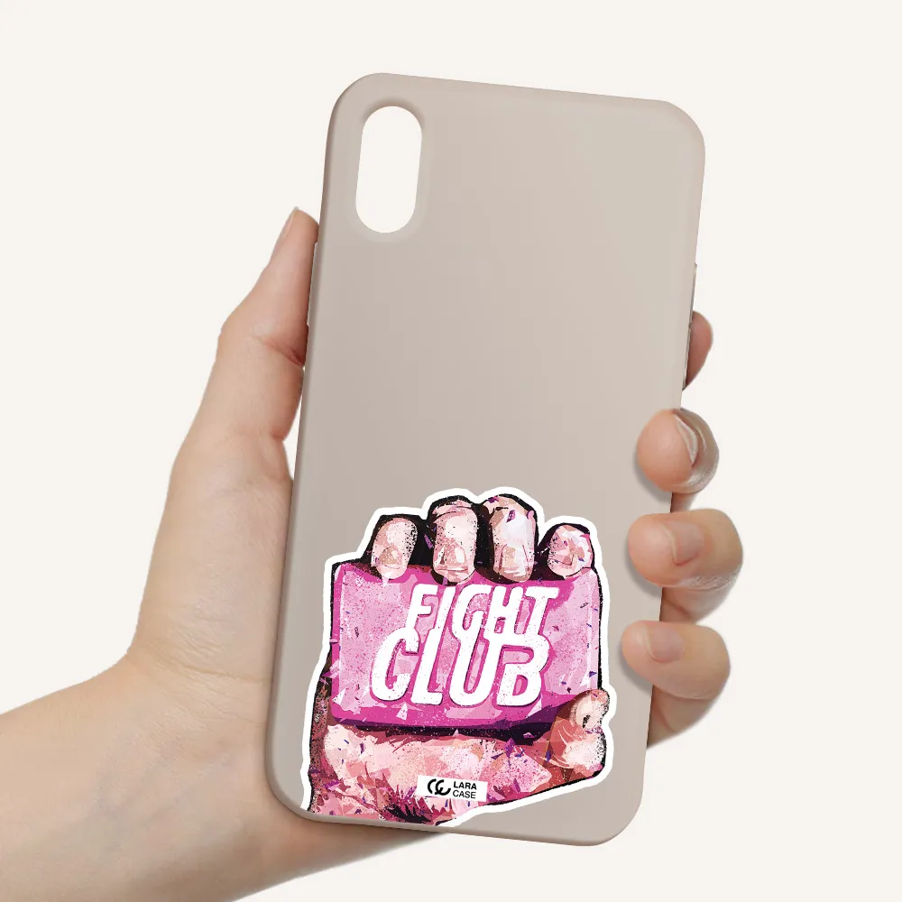 a hand holding a pink bag Apple iPhone XS Silicone Stone Case