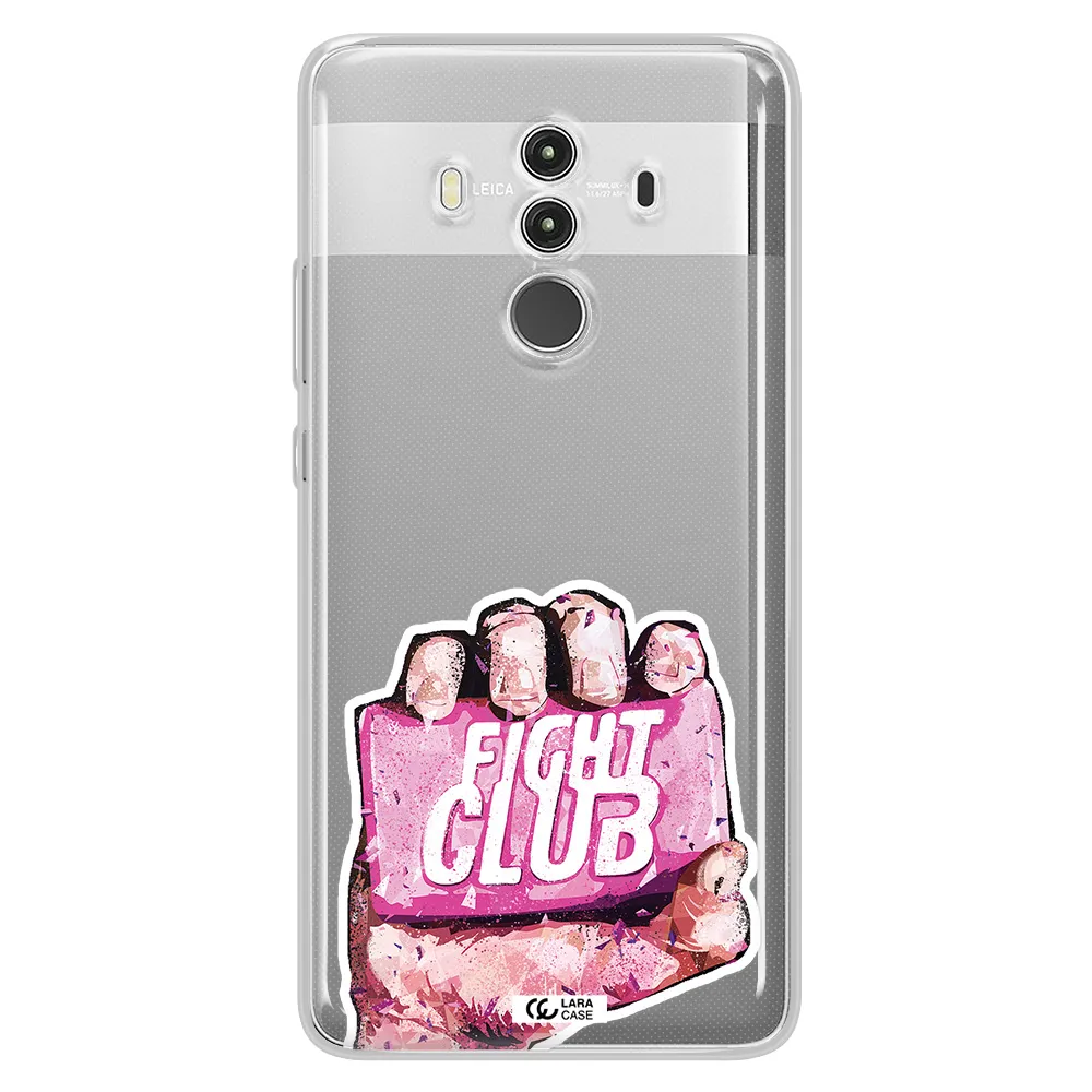 a hand holding a pink bag Huawei Mate 10 Clear TPU Case
