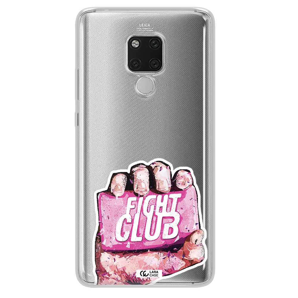 a hand holding a pink bag Huawei Mate 20X Clear TPU Case