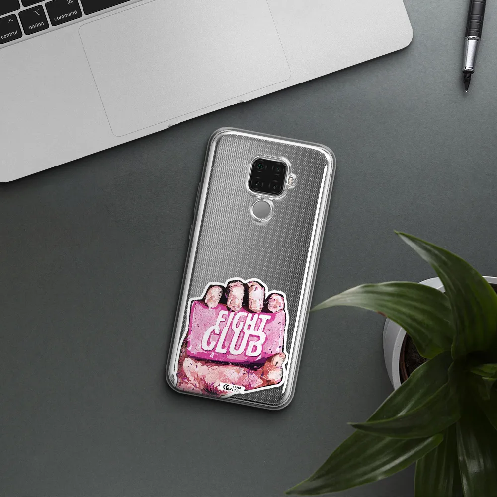 a hand holding a pink bag Huawei Mate 30 Lite Clear TPU Case