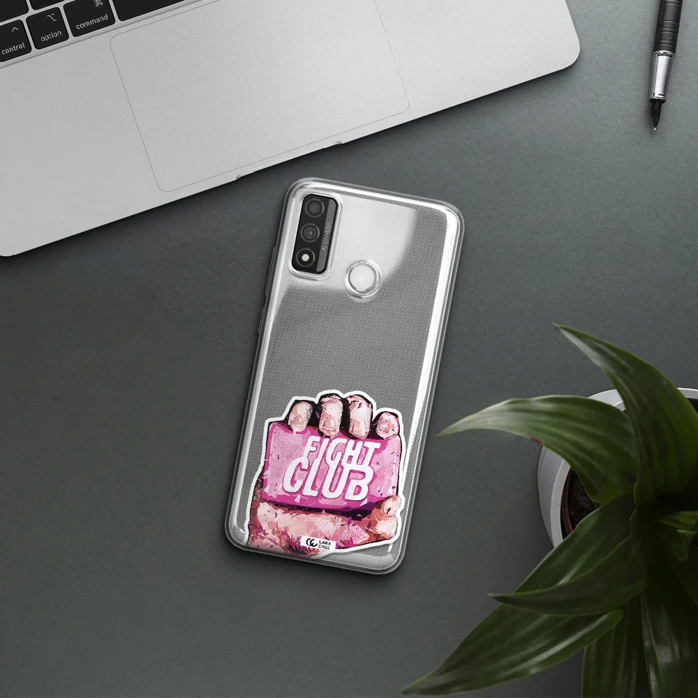 a hand holding a pink bag Huawei P Smart 2020 Clear TPU Case