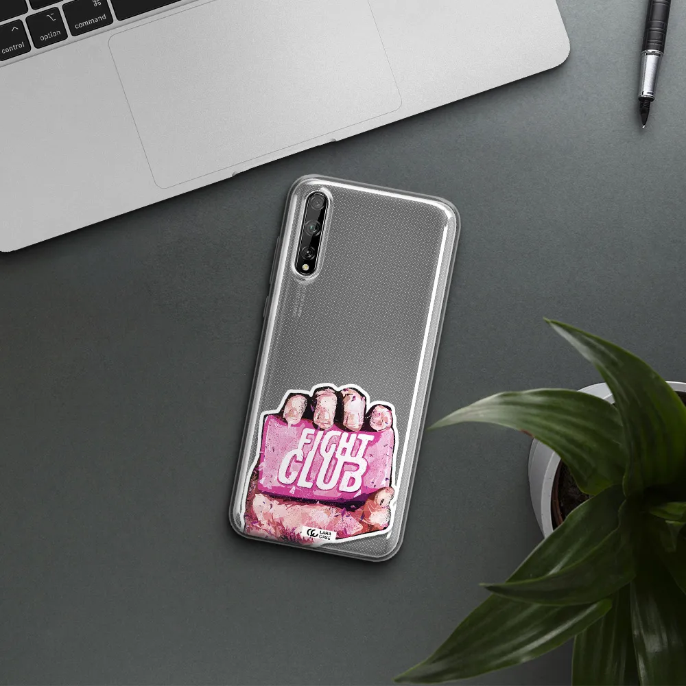 a hand holding a pink bag Huawei P Smart S Clear TPU Case