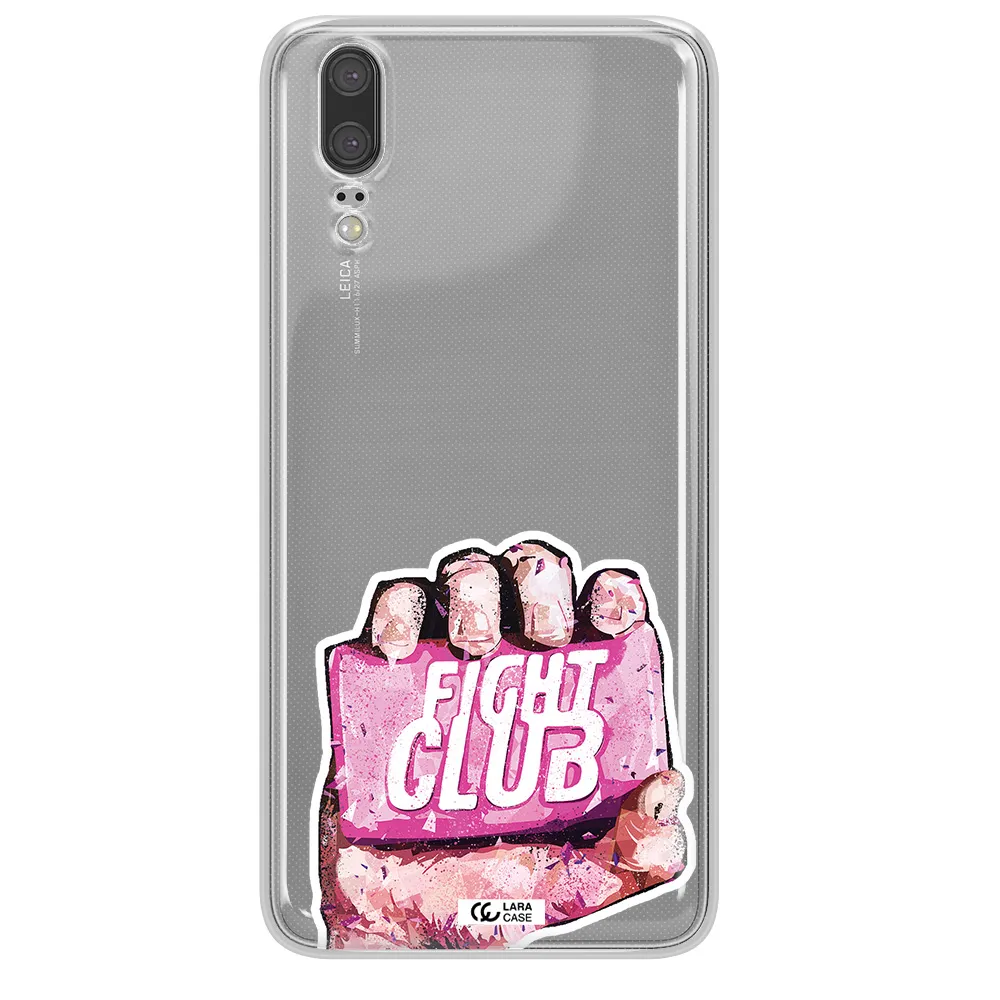 a hand holding a pink bag Huawei P20 Clear TPU Case