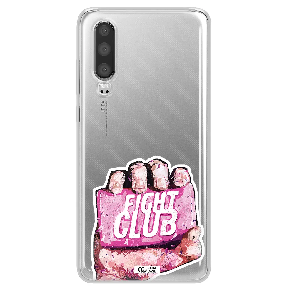 a hand holding a pink bag Huawei P30 Clear TPU Case