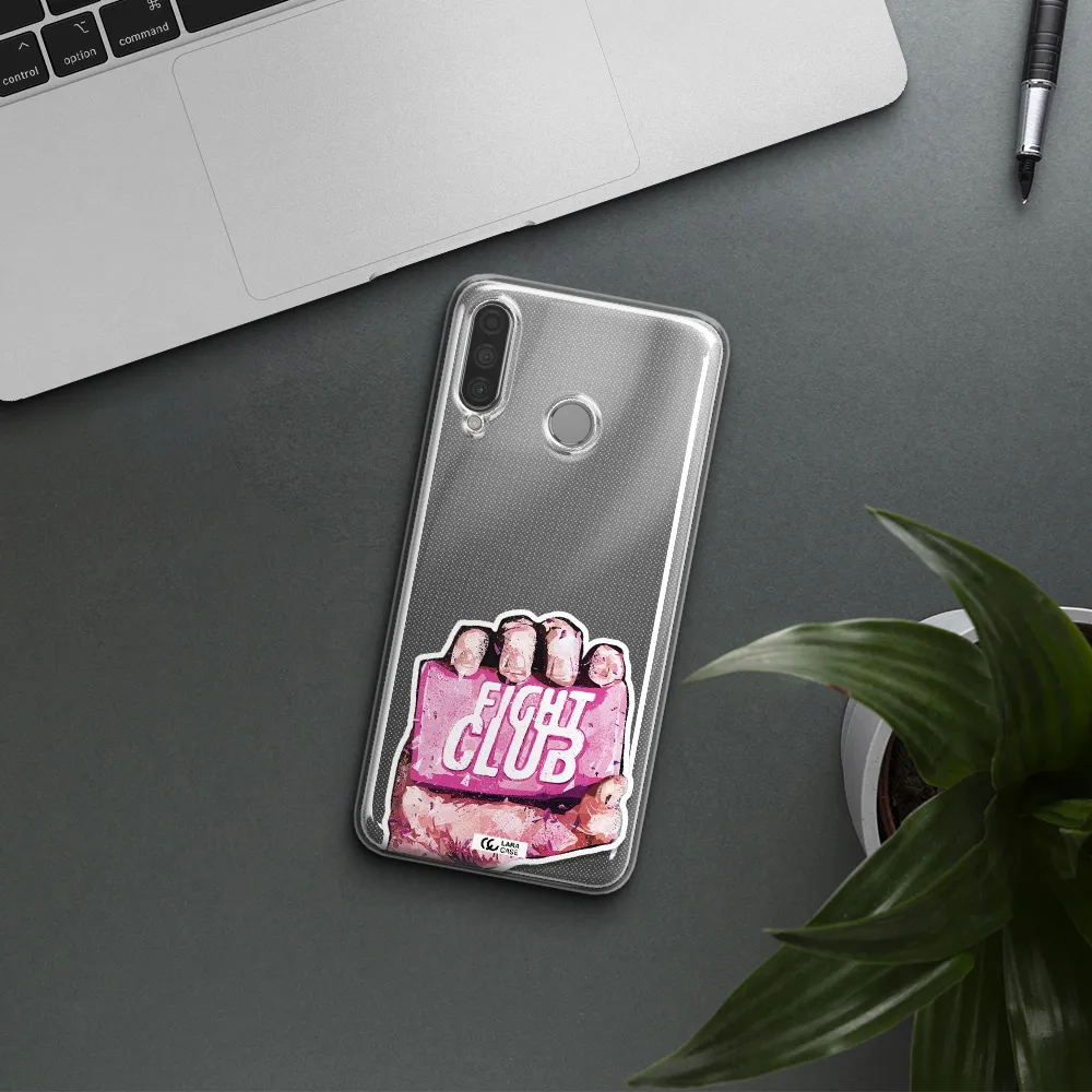 a hand holding a pink bag Huawei P30 Lite Clear TPU Case