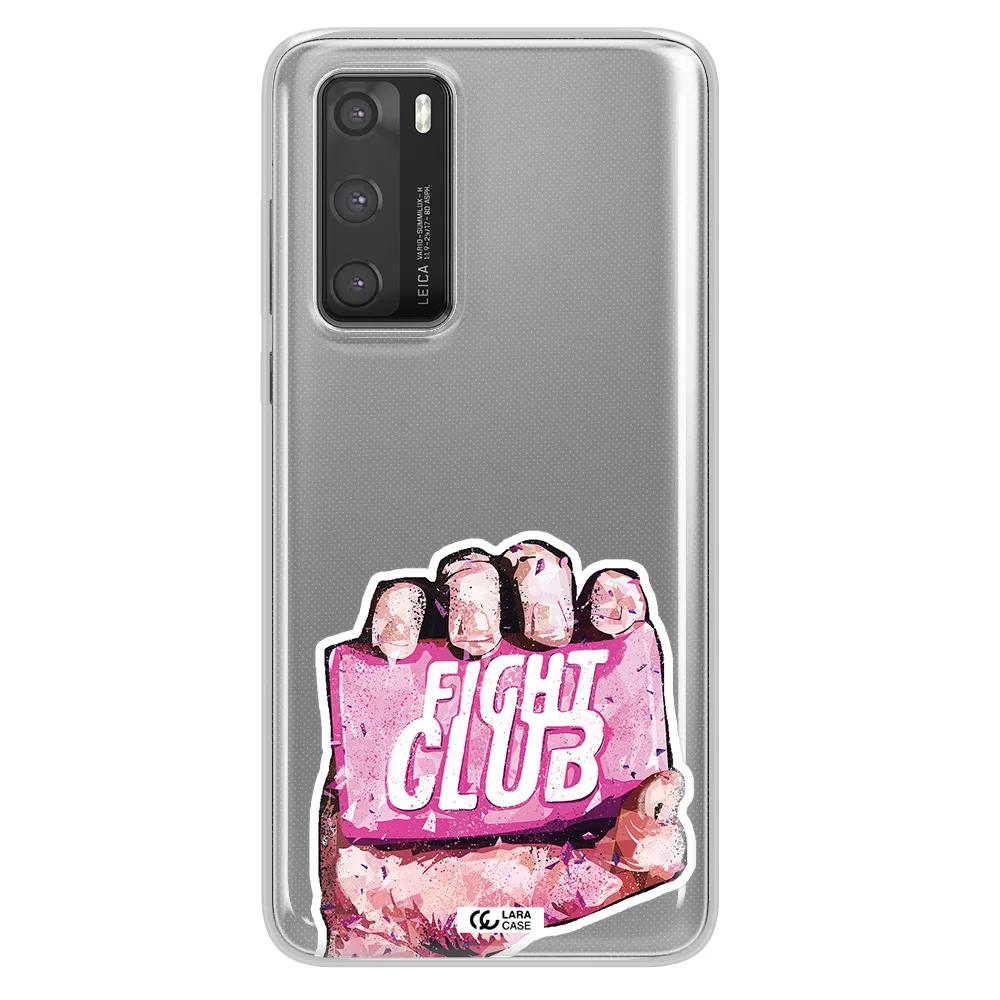 a hand holding a pink bag Huawei P40 Clear TPU Case