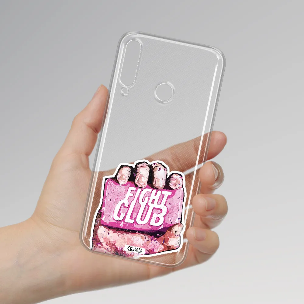 a hand holding a pink bag Huawei P40 Lite E Clear TPU Case