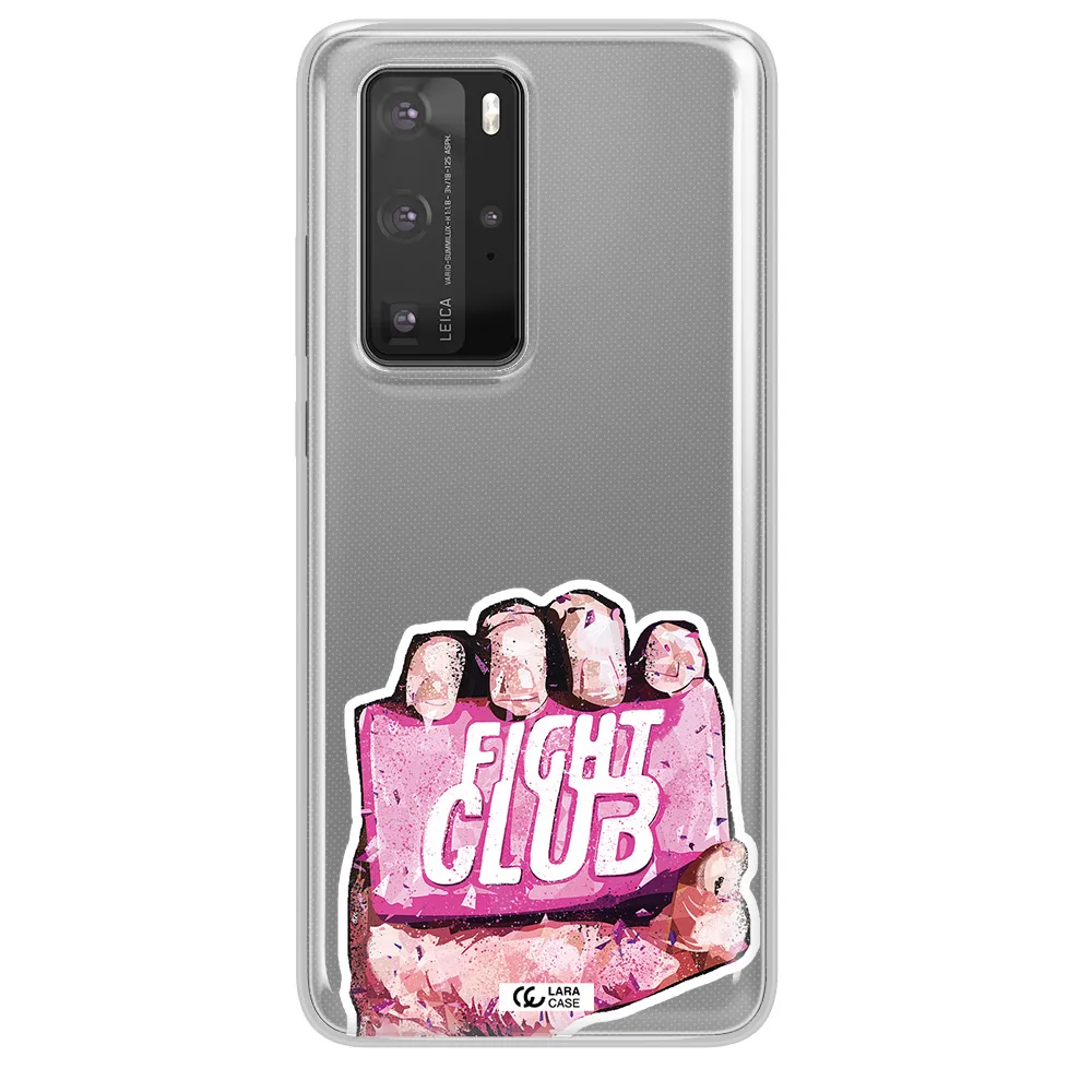 a hand holding a pink bag Huawei P40 Pro Clear TPU Case