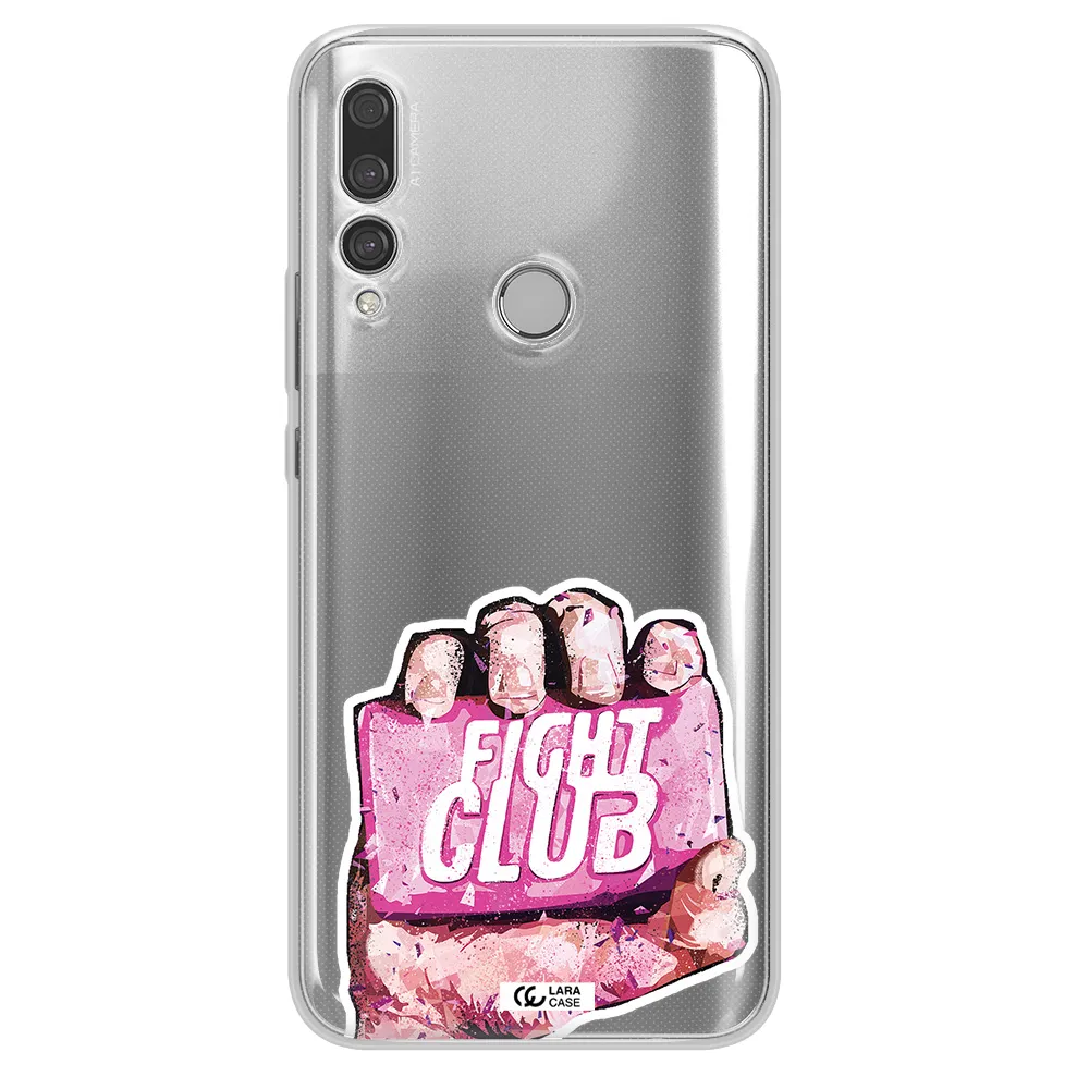 a hand holding a pink bag Huawei Y9 Prime 2019 Clear TPU Case