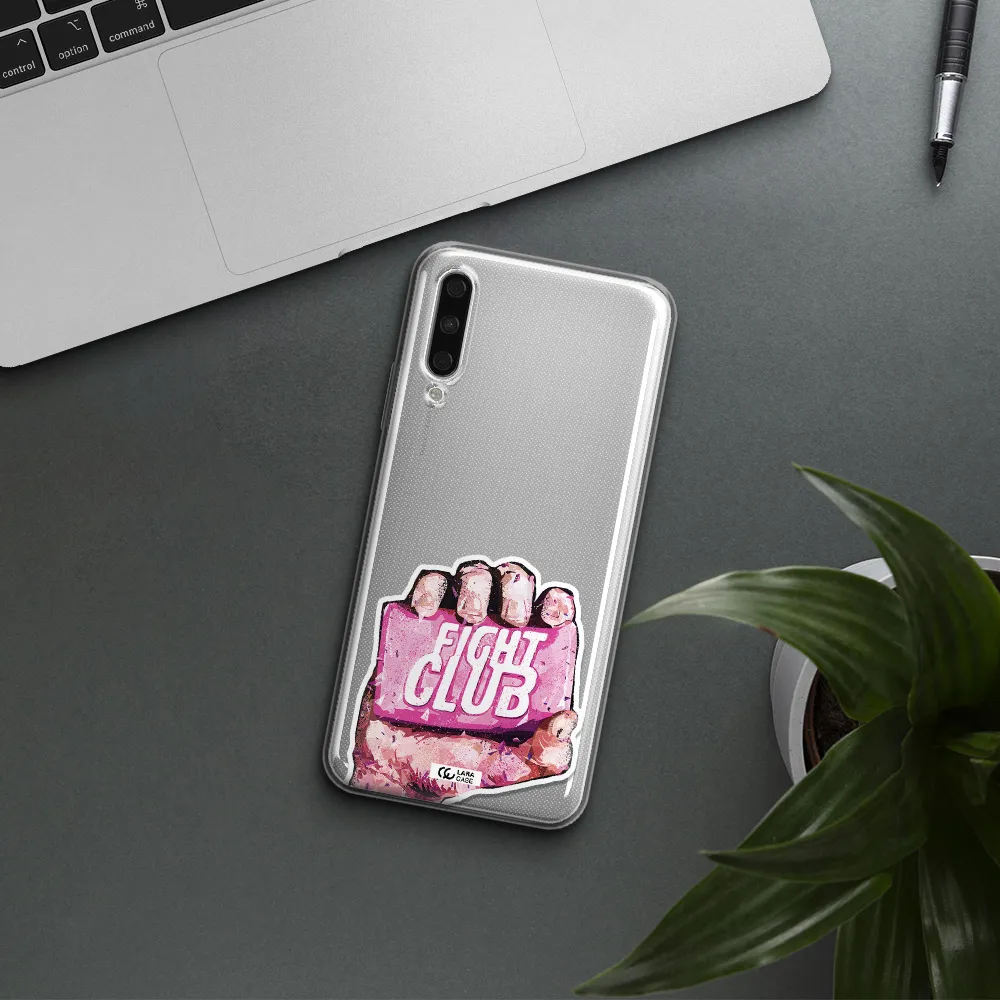 A Hand Holding A Pink Bag Huawei Y9S Clear Tpu Case
