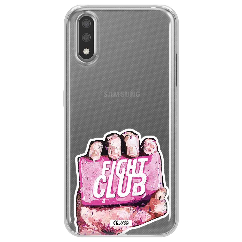 a hand holding a pink bag Samsung A01 Clear TPU Case