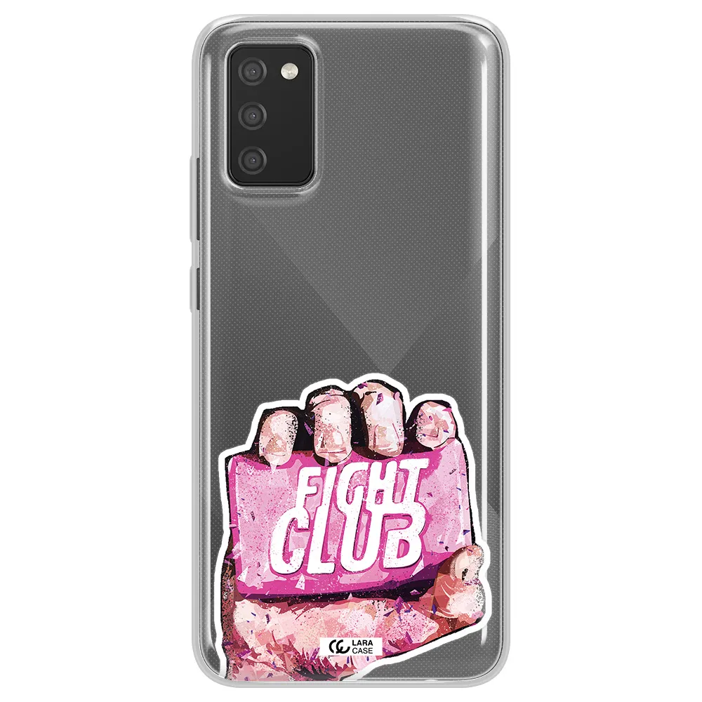 a hand holding a pink bag Samsung A02S Clear TPU Case