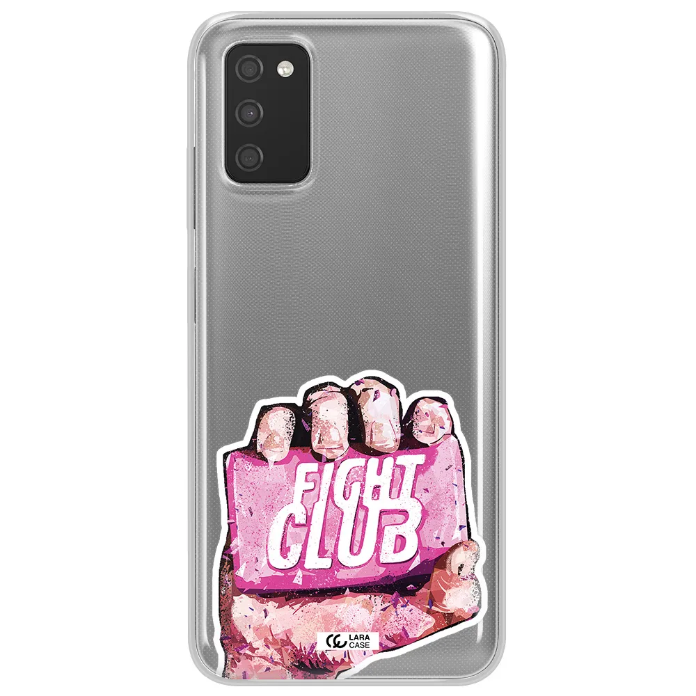 a hand holding a pink bag Samsung A03S Clear TPU Case