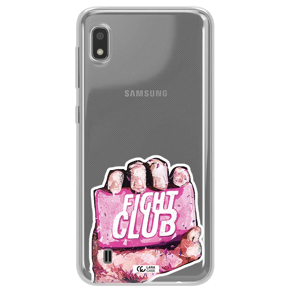 a hand holding a pink bag Samsung A10 Clear TPU Case