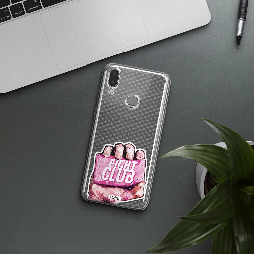 a hand holding a pink bag Samsung A10S Clear TPU Case