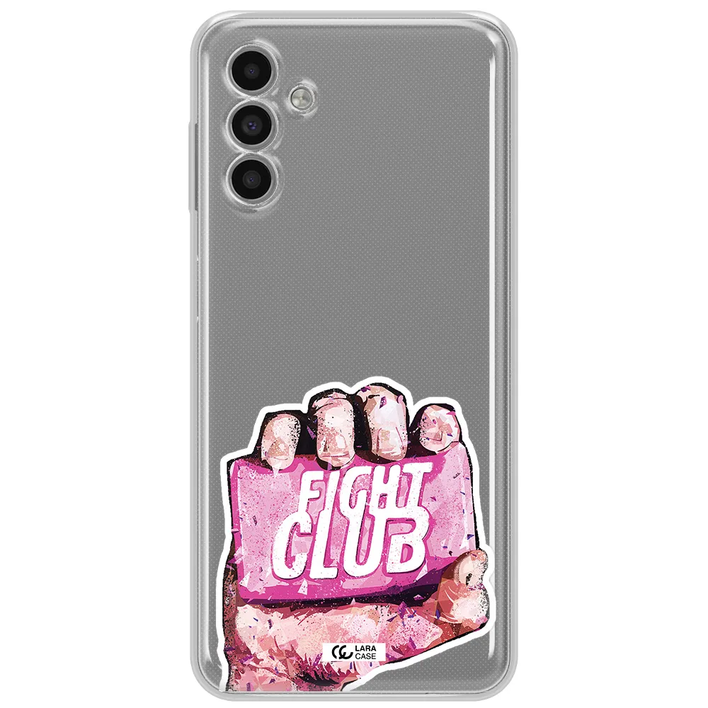 A Hand Holding A Pink Bag Samsung A13 5G Clear Tpu Case