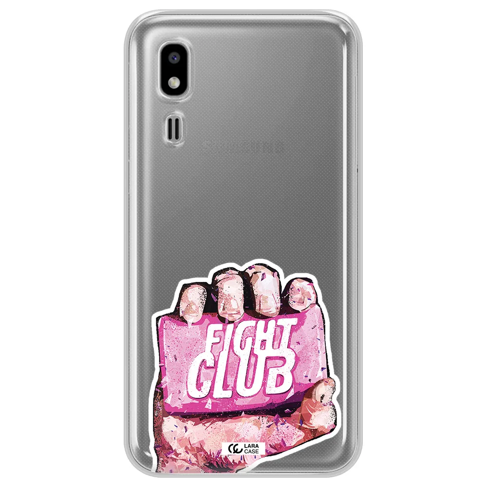a hand holding a pink bag Samsung A2 Core Clear TPU Case