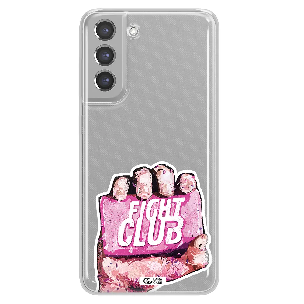 a hand holding a pink bag Samsung A21 Fe Clear TPU Case