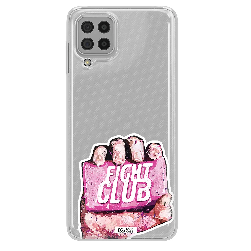 a hand holding a pink bag Samsung A22 4g Clear TPU Case