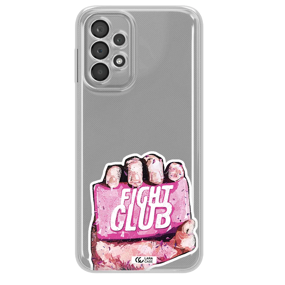 A Hand Holding A Pink Bag Samsung A23 5G Clear Tpu Case
