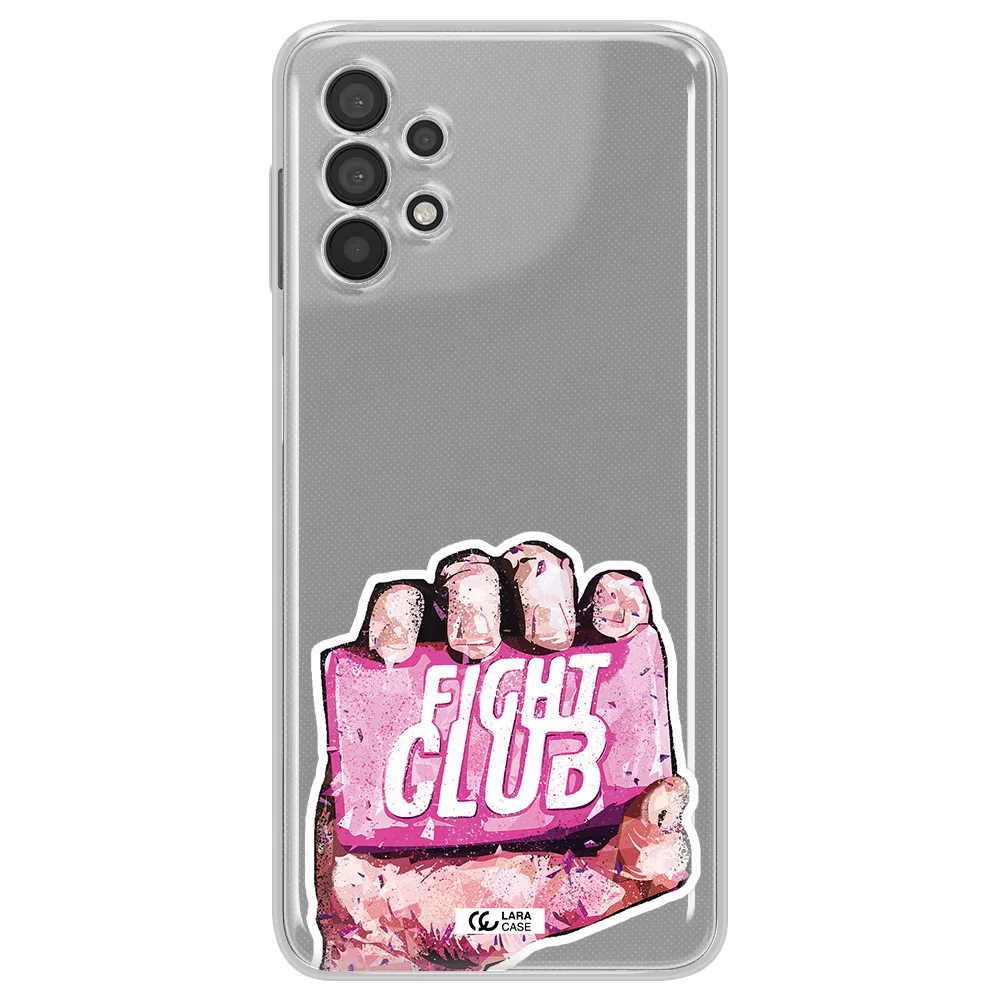 a hand holding a pink bag Samsung A32 Clear TPU Case