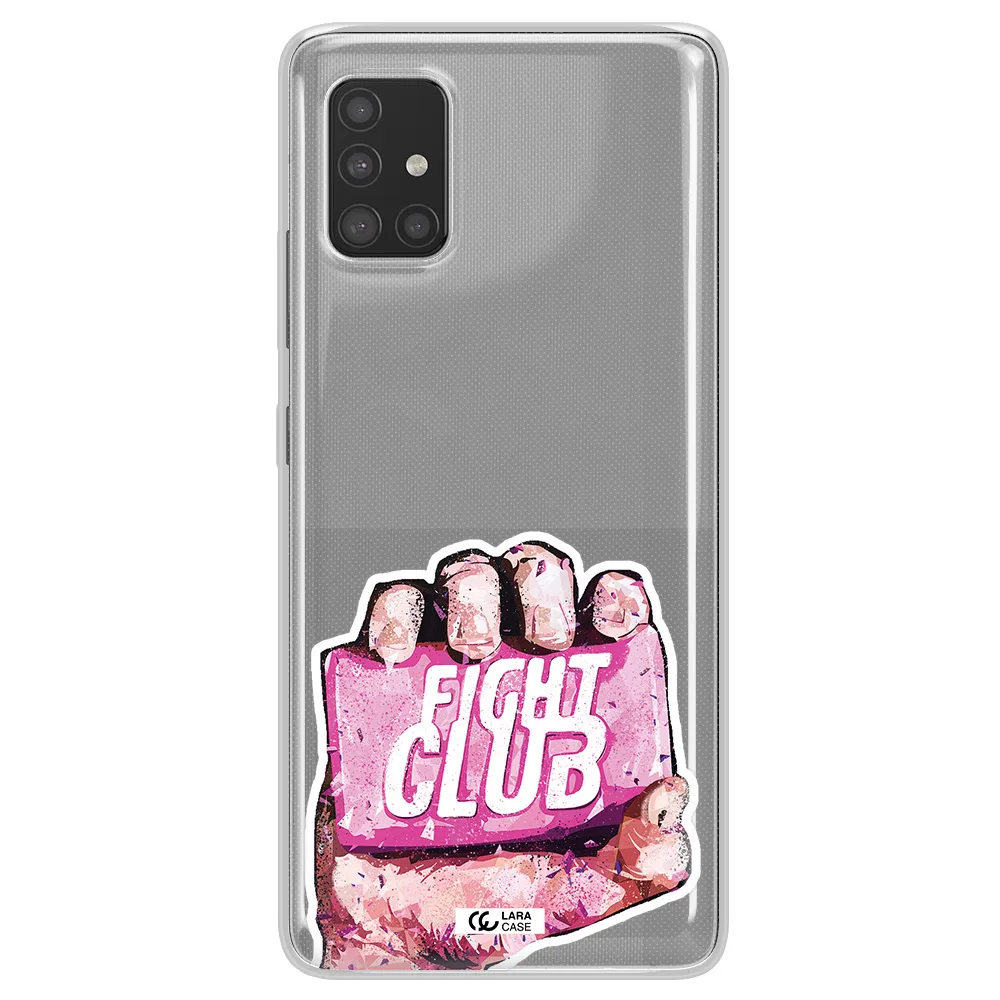 a hand holding a pink bag Samsung A51 Clear TPU Case
