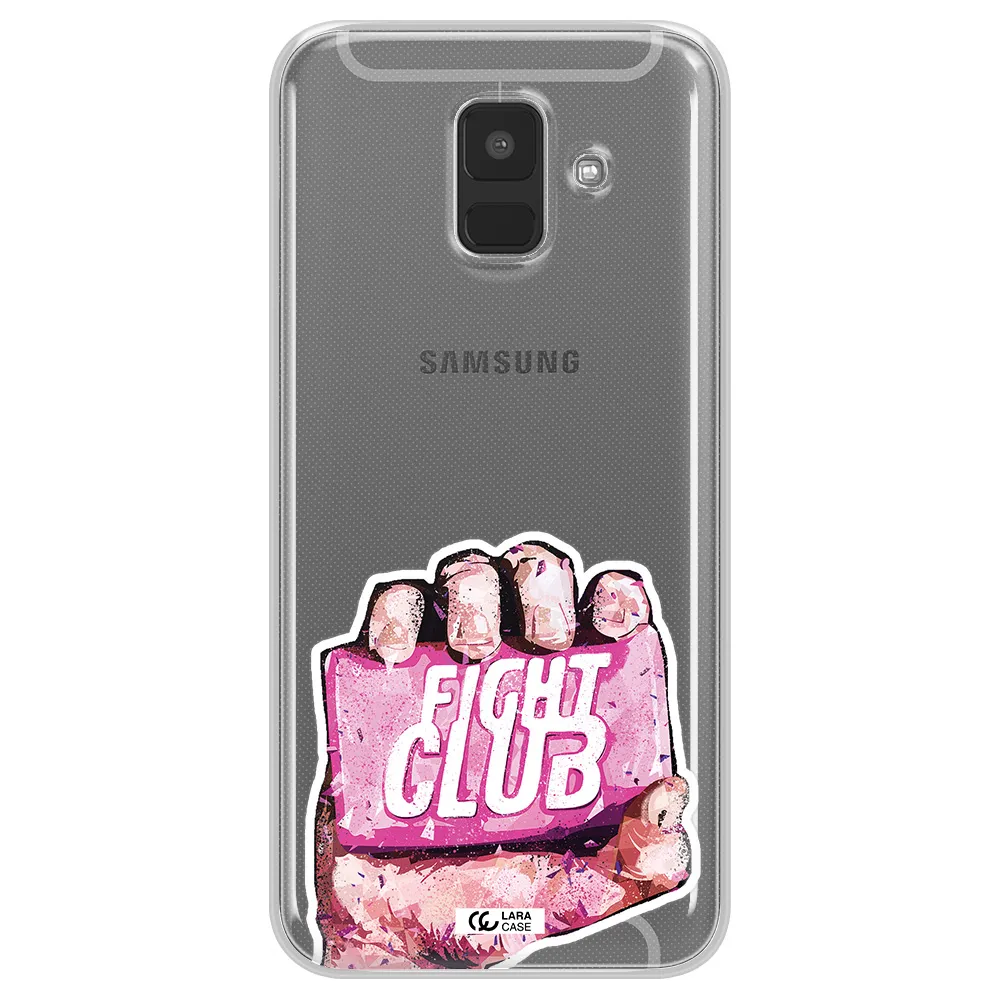 a hand holding a pink bag Samsung A6 Clear TPU Case